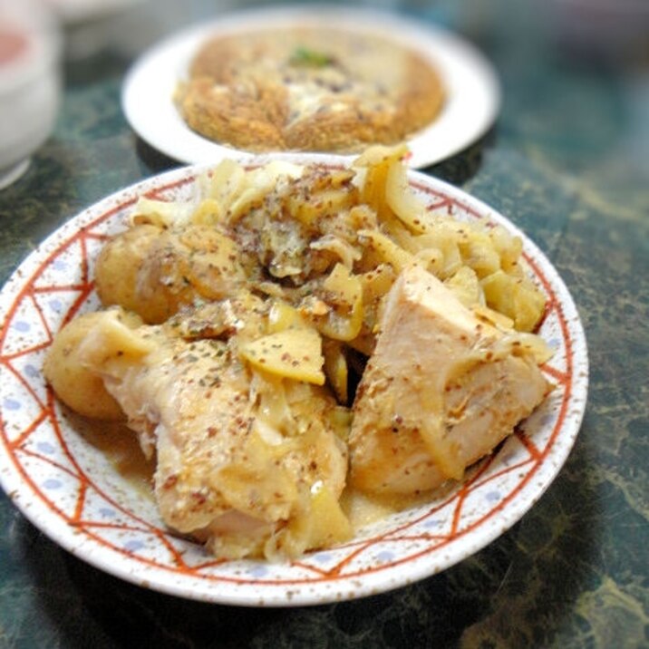 鶏肉の軽い煮込み・リンゴマスタード